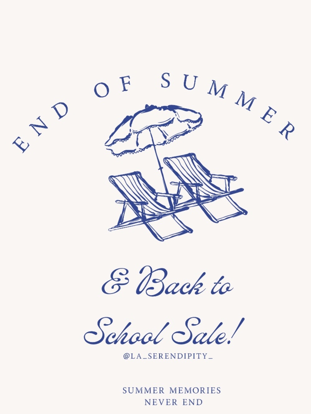SALE!! END OF SUMMER & BACK TO SCHOOL